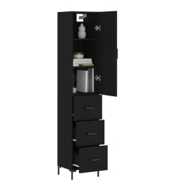 Buffet haut Noir 34,5x34x180 cm Bois d'ingénierie