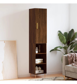 Buffet haut Chêne marron 34,5x34x180 cm Bois d'ingénierie