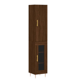 Buffet haut Chêne marron 34,5x34x180 cm Bois d'ingénierie