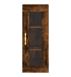 Buffet haut Chêne fumé 34,5x34x180 cm Bois d'ingénierie