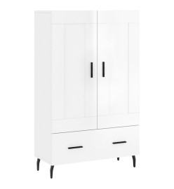 Buffet haut blanc brillant 69,5x31x115 cm bois d'ingénierie