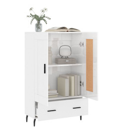 Buffet haut blanc brillant 69,5x31x115 cm bois d'ingénierie