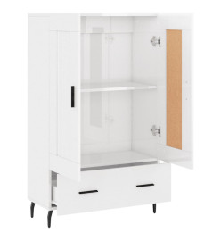 Buffet haut blanc brillant 69,5x31x115 cm bois d'ingénierie