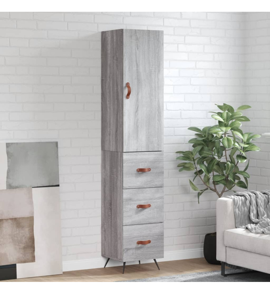 Buffet haut Sonoma gris 34,5x34x180 cm Bois d'ingénierie Buffet haut Sonoma gris 34,5x34x180 cm Bois d'ingénierie