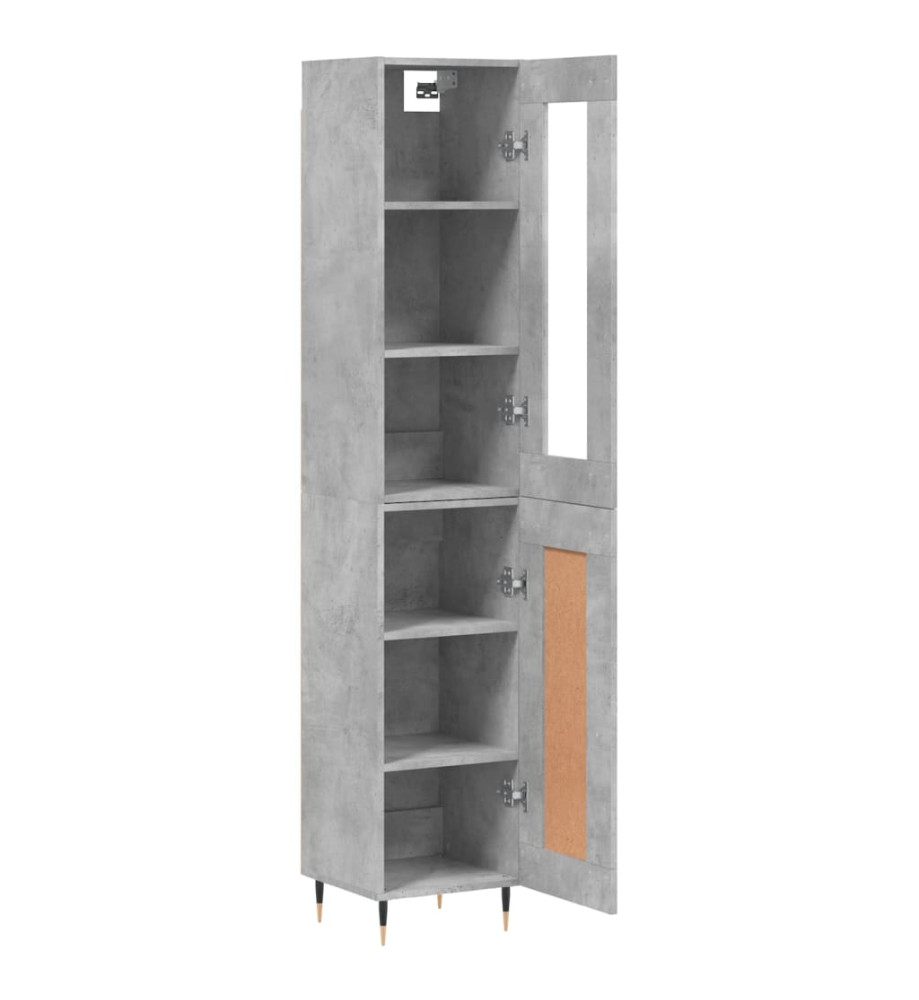 Buffet haut Gris béton 34,5x34x180 cm Bois d'ingénierie Buffet haut Gris béton 34,5x34x180 cm Bois d'ingénierie