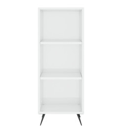 Buffet haut Blanc brillant 34,5x34x180 cm Bois d'ingénierie