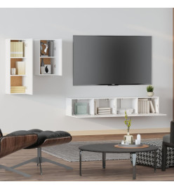 Ensemble de meubles TV 4 pcs Blanc Bois d'ingénierie