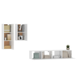 Ensemble de meubles TV 4 pcs Blanc Bois d'ingénierie