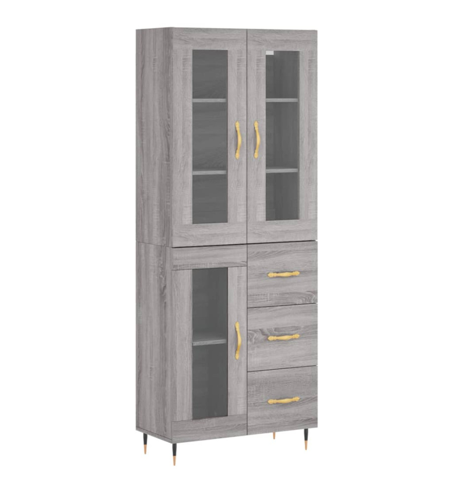 Buffet haut Sonoma gris 69,5x34x180 cm Bois d'ingénierie Buffet haut Sonoma gris 69,5x34x180 cm Bois d'ingénierie