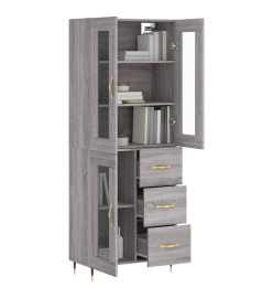 Buffet haut Sonoma gris 69,5x34x180 cm Bois d'ingénierie