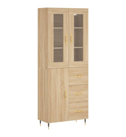 Buffet haut Chêne sonoma 69,5x34x180 cm Bois d'ingénierie