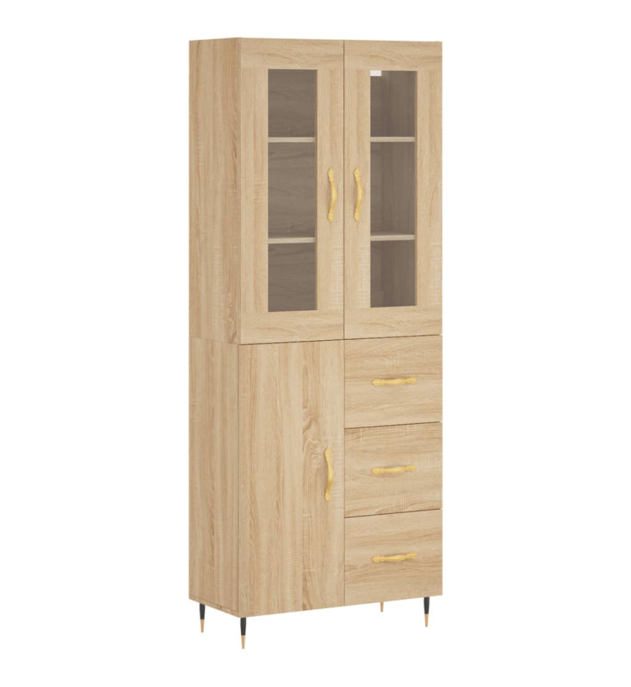 Buffet haut Chêne sonoma 69,5x34x180 cm Bois d'ingénierie Buffet haut Chêne sonoma 69,5x34x180 cm Bois d'ingénierie