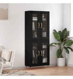 Buffet haut Noir 69,5x34x180 cm Bois d'ingénierie