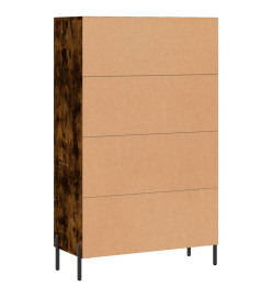 Buffet haut chêne fumé 69,5x31x115 cm bois d'ingénierie