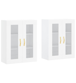 Armoires murales 2 pcs blanc bois d'ingénierie