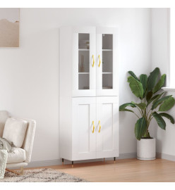 Buffet haut Blanc 69,5x34x180 cm Bois d'ingénierie