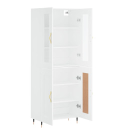 Buffet haut Blanc 69,5x34x180 cm Bois d'ingénierie
