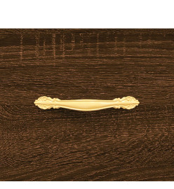 Buffet haut Chêne marron 69,5x34x180 cm Bois d'ingénierie