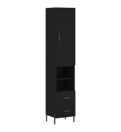 Buffet haut Noir 34,5x34x180 cm Bois d'ingénierie