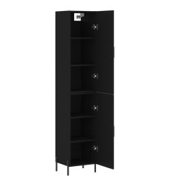 Buffet haut Noir 34,5x34x180 cm Bois d'ingénierie
