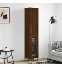 Buffet haut Chêne marron 34,5x34x180 cm Bois d'ingénierie