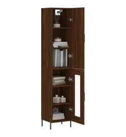 Buffet haut Chêne marron 34,5x34x180 cm Bois d'ingénierie