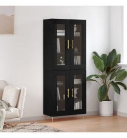 Buffet haut Noir 69,5x34x180 cm Bois d'ingénierie