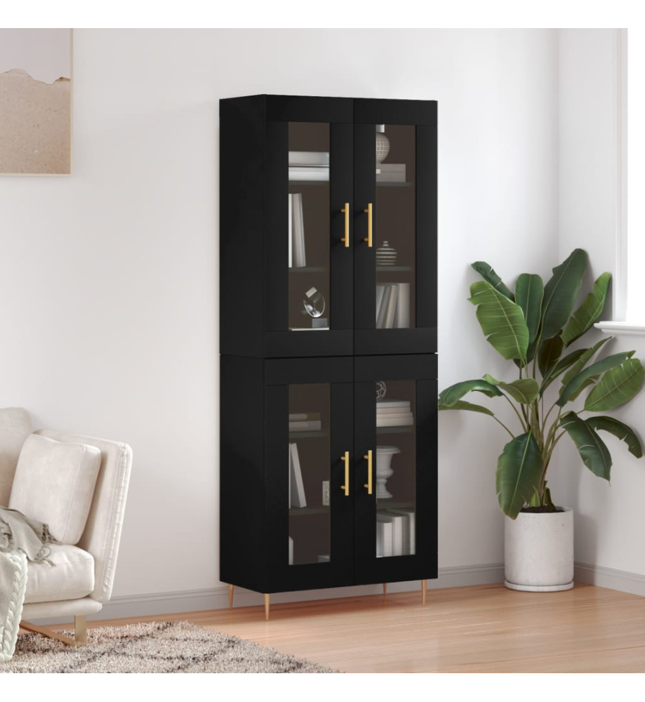 Buffet haut Noir 69,5x34x180 cm Bois d'ingénierie Buffet haut Noir 69,5x34x180 cm Bois d'ingénierie
