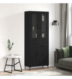 Buffet haut Noir 69,5x34x180 cm Bois d'ingénierie