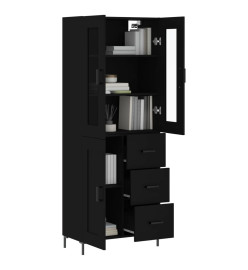 Buffet haut Noir 69,5x34x180 cm Bois d'ingénierie