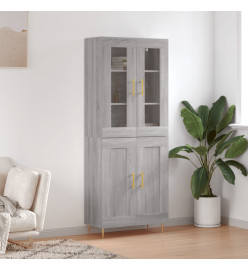 Buffet haut Sonoma gris 69,5x34x180 cm Bois d'ingénierie