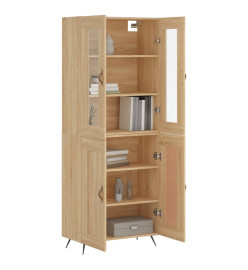 Buffet haut Chêne sonoma 69,5x34x180 cm Bois d'ingénierie