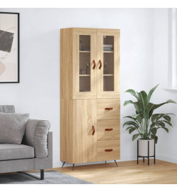 Buffet haut Chêne sonoma 69,5x34x180 cm Bois d'ingénierie