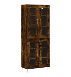 Buffet haut Chêne fumé 69,5x34x180 cm Bois d'ingénierie