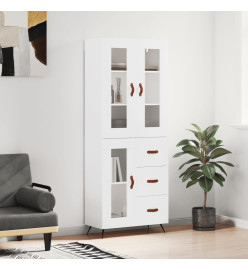 Buffet haut Blanc 69,5x34x180 cm Bois d'ingénierie