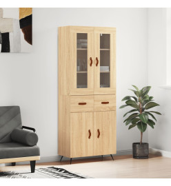 Buffet haut Chêne sonoma 69,5x34x180 cm Bois d'ingénierie