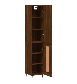 Buffet haut Chêne marron 34,5x34x180 cm Bois d'ingénierie