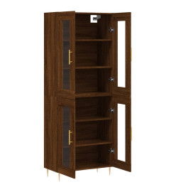 Buffet haut Chêne marron 69,5x34x180 cm Bois d'ingénierie