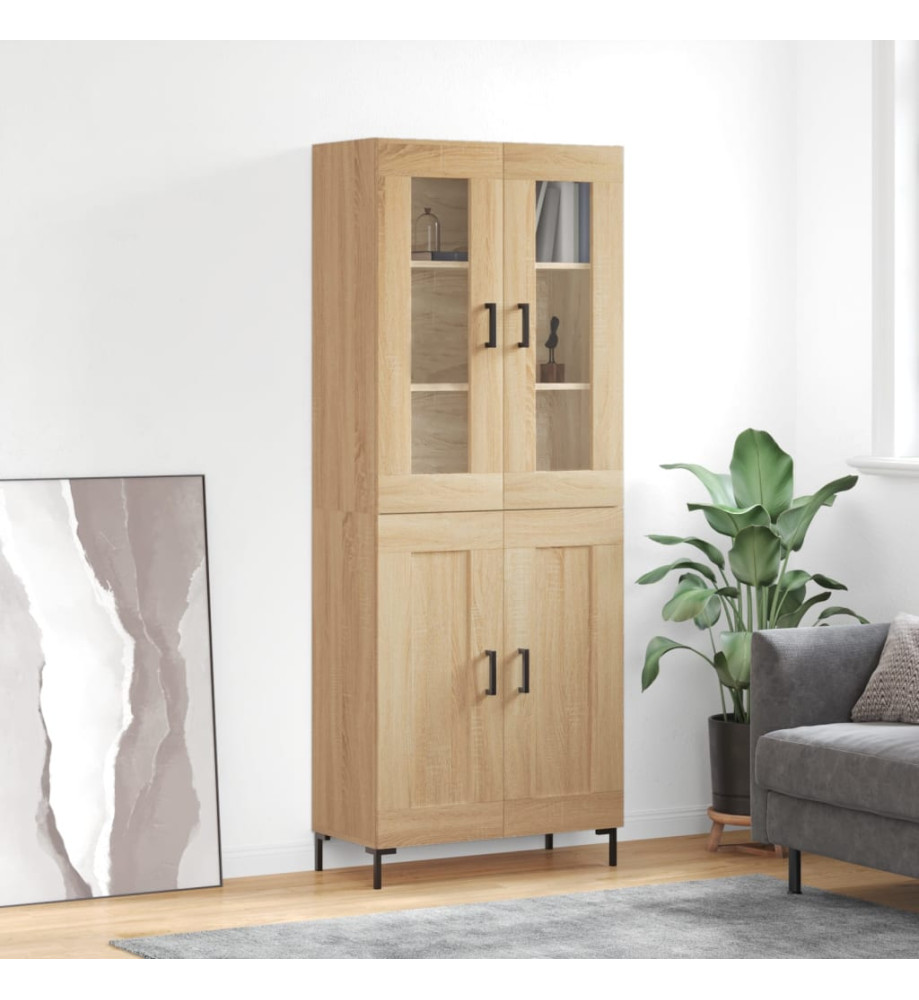 Buffet haut Chêne sonoma 69,5x34x180 cm Bois d'ingénierie