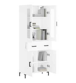 Buffet haut Blanc 69,5x34x180 cm Bois d'ingénierie