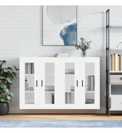 Armoires murales 2 pcs blanc bois d'ingénierie