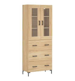 Buffet haut Chêne sonoma 69,5x34x180 cm Bois d'ingénierie