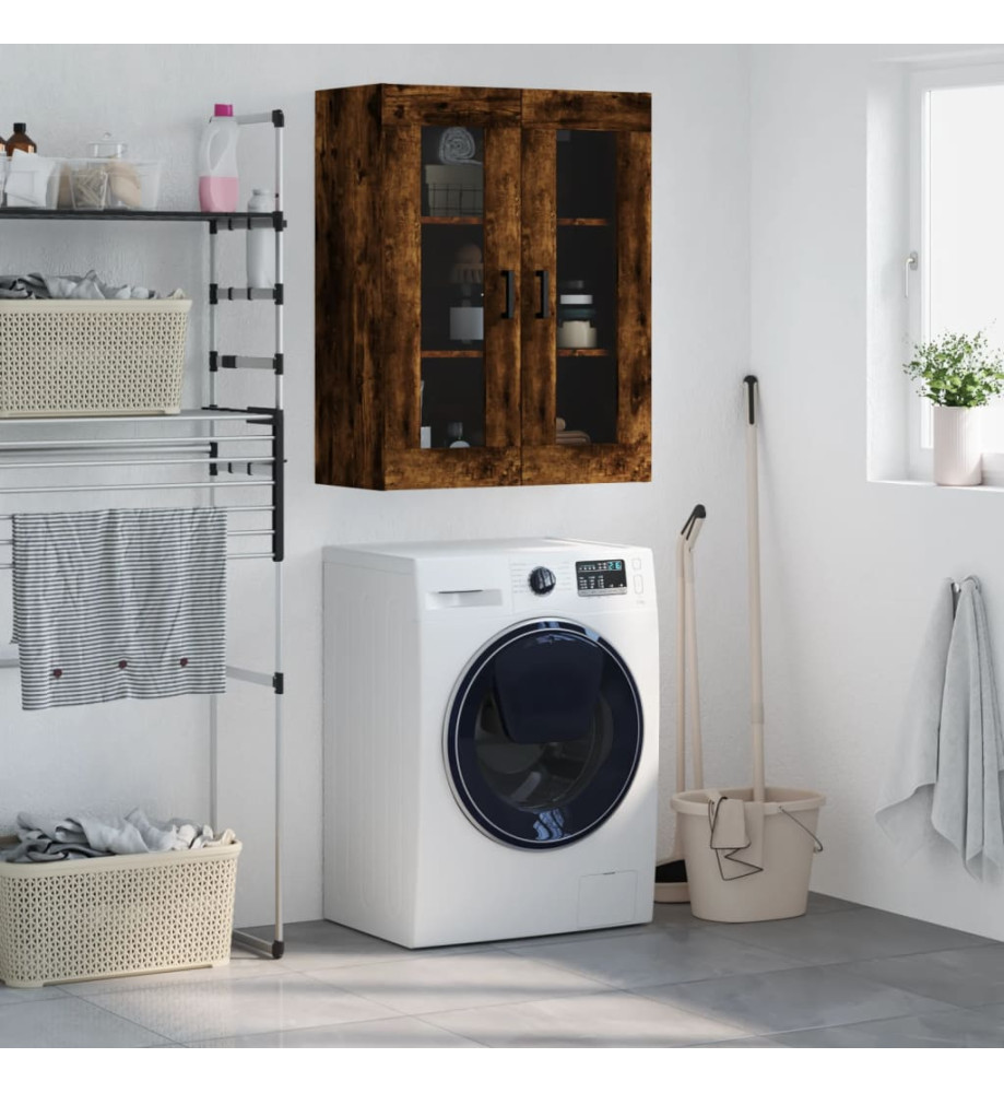 Armoire murale chêne fumé 69,5x34x90 cm