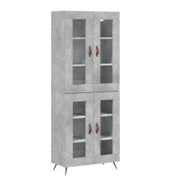 Buffet haut Gris béton 69,5x34x180 cm Bois d'ingénierie