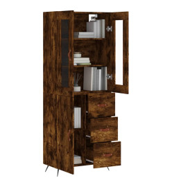 Buffet haut Chêne fumé 69,5x34x180 cm Bois d'ingénierie