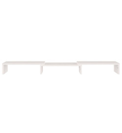 Support de moniteur Blanc 80x24x10,5 cm Bois de pin solide