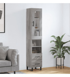 Buffet haut Sonoma gris 34,5x34x180 cm Bois d'ingénierie