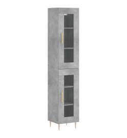 Buffet haut Gris béton 34,5x34x180 cm Bois d'ingénierie