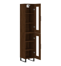 Buffet haut Chêne marron 34,5x34x180 cm Bois d'ingénierie