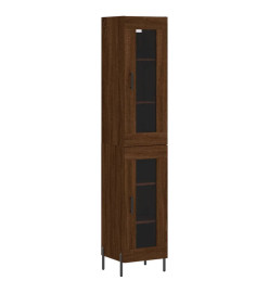 Buffet haut Chêne marron 34,5x34x180 cm Bois d'ingénierie